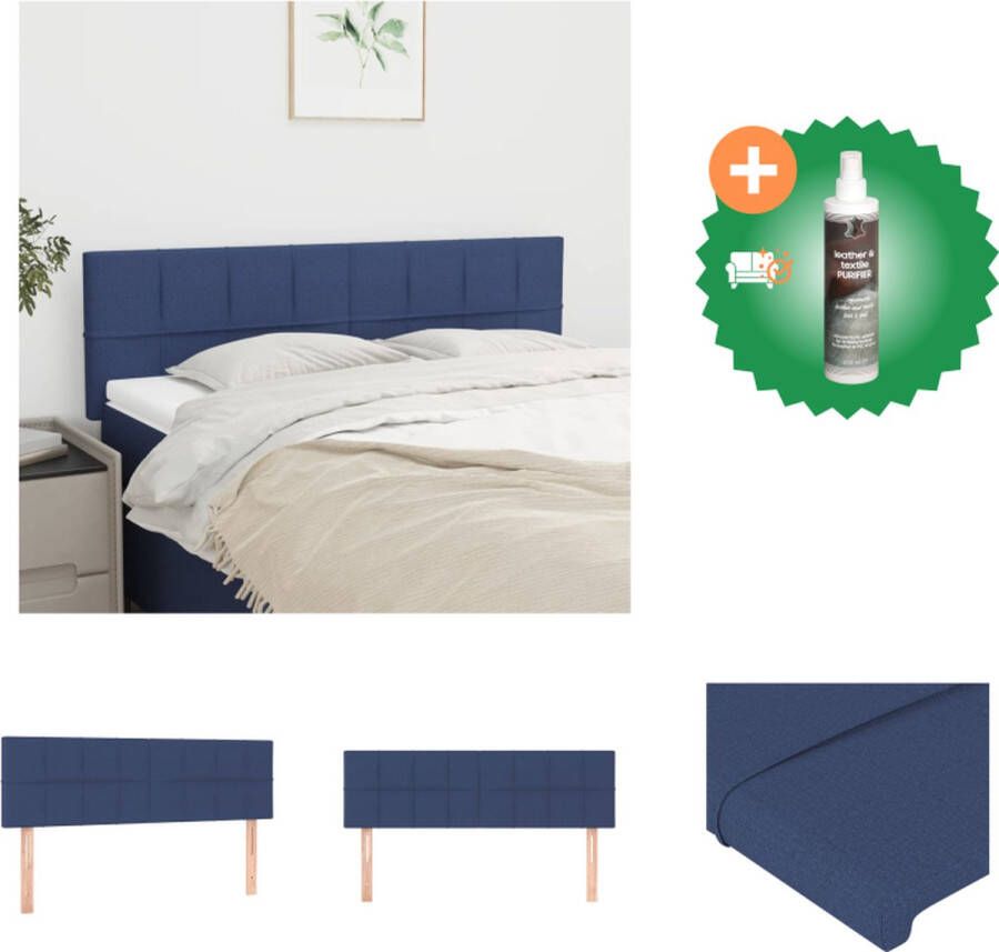VidaXL Hoofdbord Classic Blauw 144 x 5 x 78 88 cm verstelbaar Bedonderdeel Inclusief Reiniger