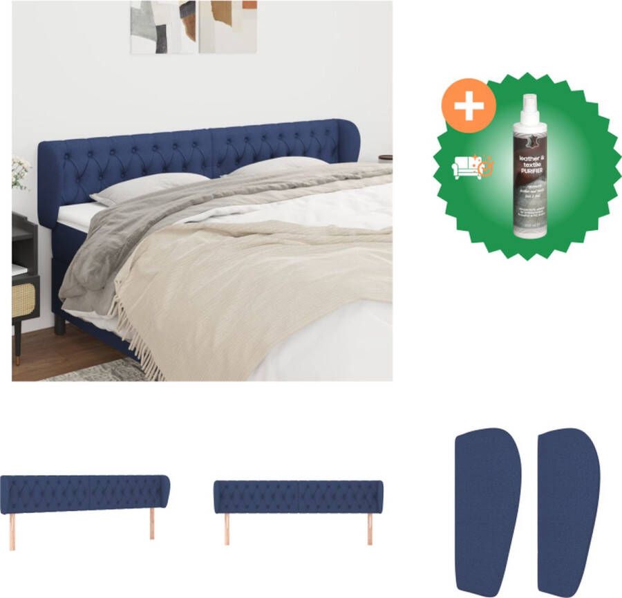 VidaXL Hoofdbord Klassiek Trendy Blauw 183x23x78 88 cm Stevig en Duurzaam Bedonderdeel Inclusief Reiniger