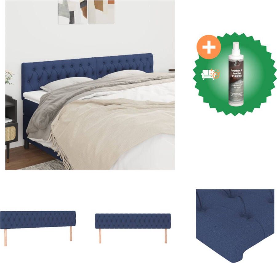 VidaXL Hoofdbord Classic Blue 180 x 7 x 78 88 cm Verstelbaar Bedonderdeel Inclusief Reiniger