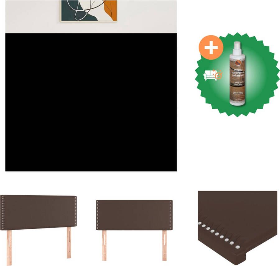 VidaXL Hoofdbord Classic Bruin Verstelbaar Duurzaam kunstleer Stevige houten poten Comfortabele ondersteuning Elegant design 90x5x78 88cm Bedonderdeel Inclusief Houtreiniger en verfrisser