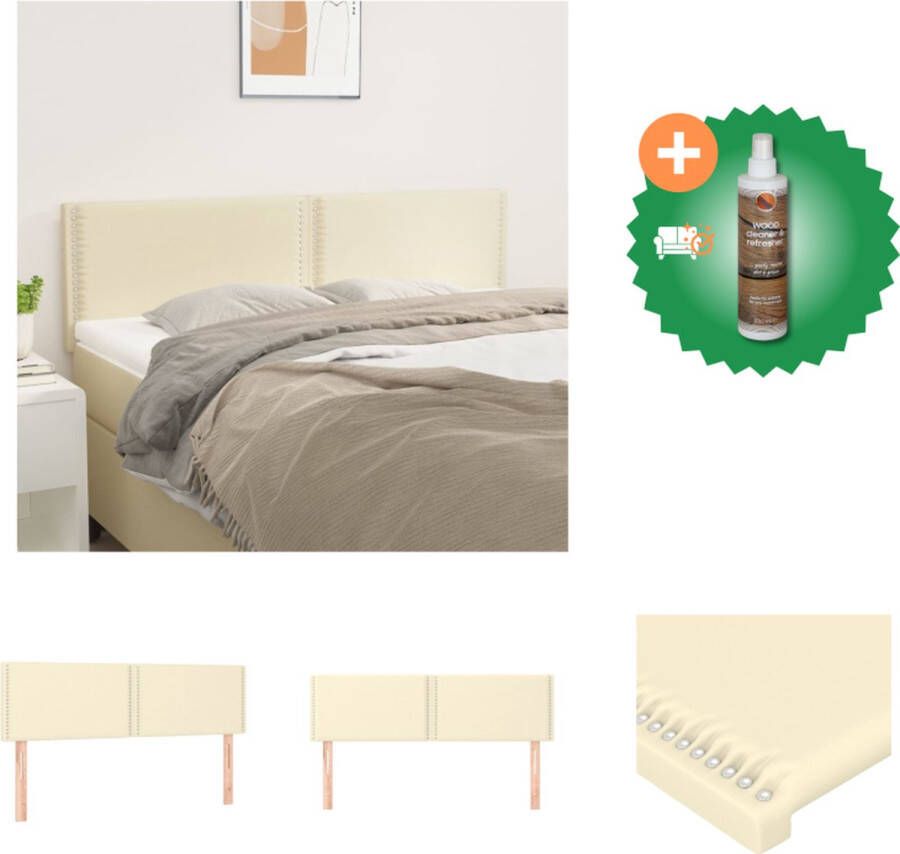 VidaXL Hoofdbord Classic Collection Bedaccessoires 144x5x78 88 cm Crème Bedonderdeel Inclusief Houtreiniger en verfrisser