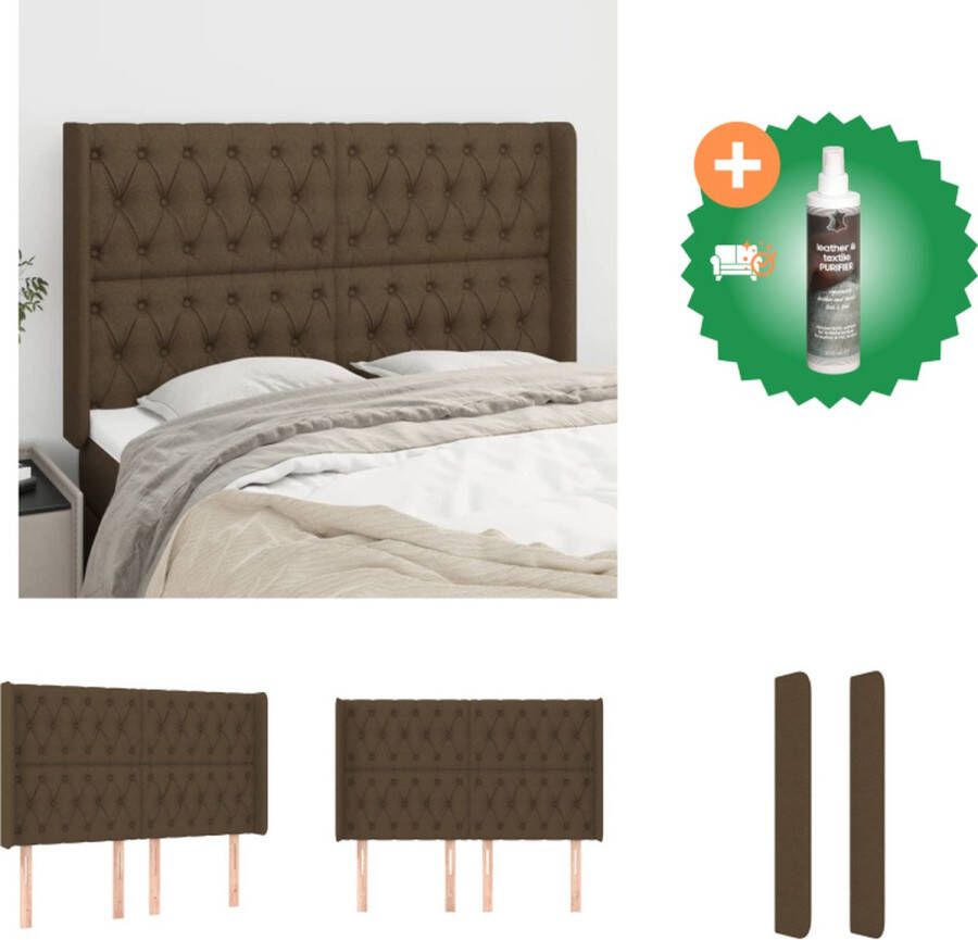 VidaXL Hoofdbord Classic Donkerbruin 163 x 16 x 118 128 cm Duurzaam materiaal Bedonderdeel Inclusief Reiniger - Foto 2