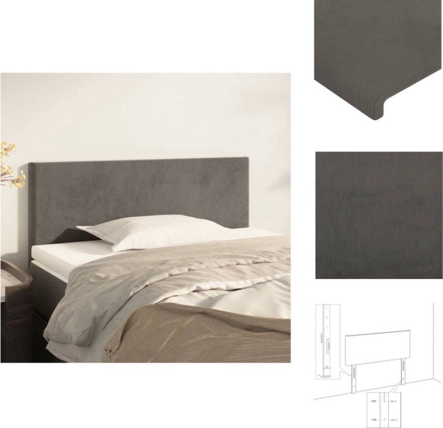 VidaXL Hoofdbord Classic Donkergrijs 100 x 5 x 78 88 cm Bedonderdeel