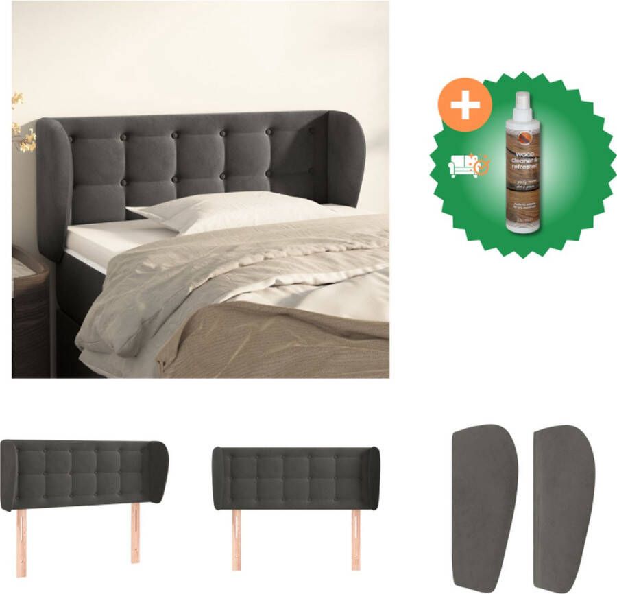 VidaXL Hoofdbord Classic Donkergrijs 103 x 23 x 78 88 cm Bedonderdeel Inclusief Houtreiniger en verfrisser - Foto 2