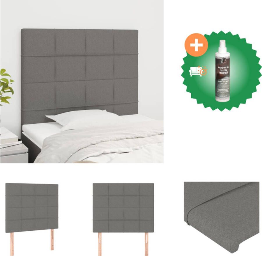 VidaXL Hoofdbord Classic Donkergrijs 80x5x118 128 cm Stijlvol Verstelbare hoogte Comfortabele ondersteuning Duurzaam materiaal Stevige poten Inclusief 2x hoofdeind Bedonderdeel Inclusief Reiniger - Foto 2