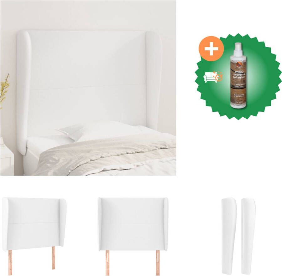 VidaXL Hoofdbord Classic Hoofdbord Kunstleer verstelbare hoogte wit 83x23x118 128cm Bedonderdeel Inclusief Houtreiniger en verfrisser