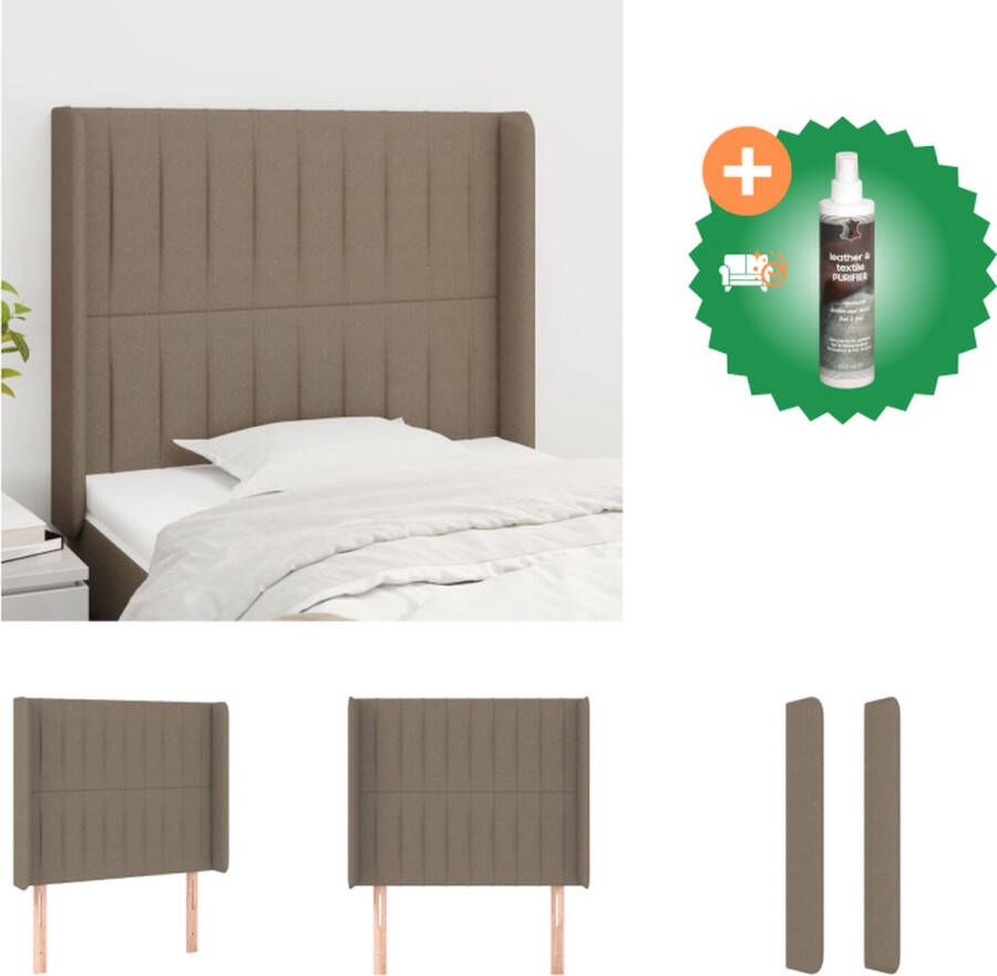 VidaXL Hoofdbord Classic Hoofdborden 83x16x118 128 cm Taupe Bedonderdeel Inclusief Reiniger
