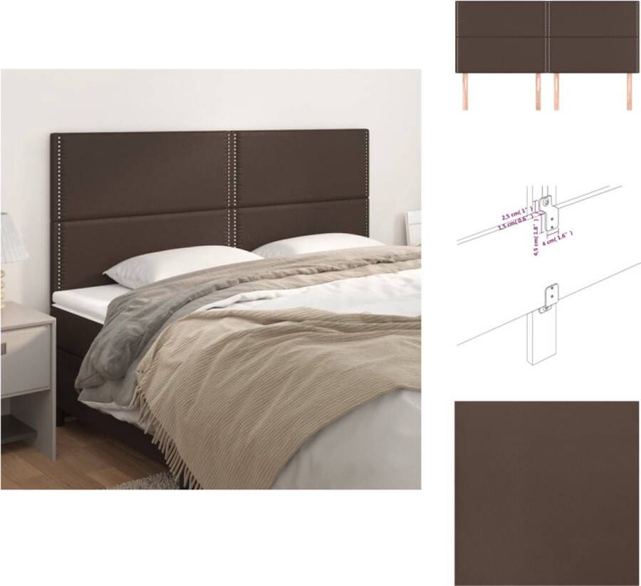 VidaXL Hoofdbord Classic Kunstleer 200x118 cm Bruin Bedonderdeel