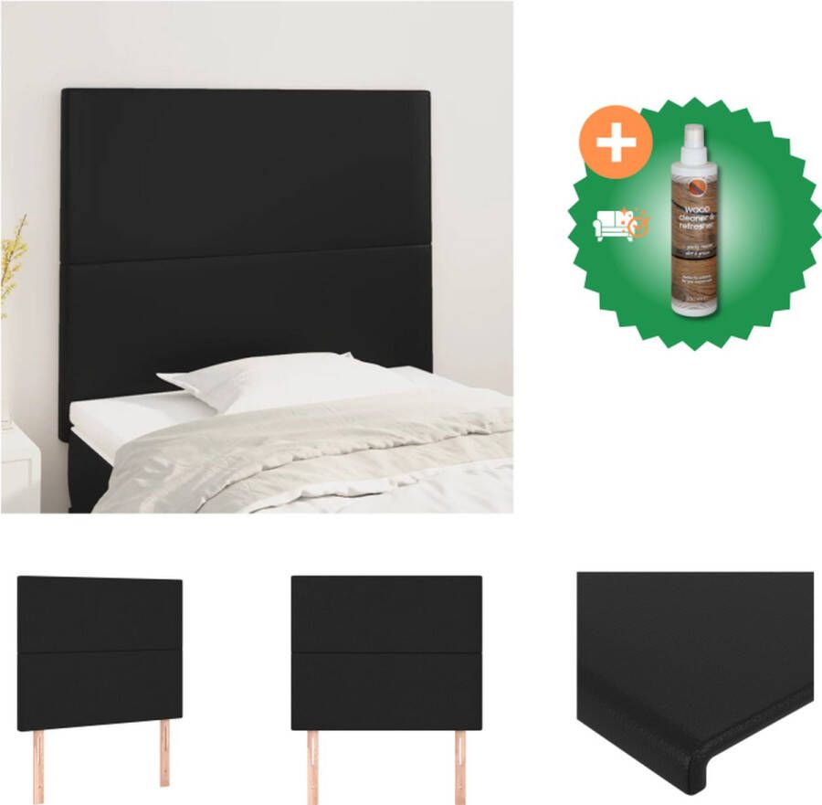 VidaXL Klassiek Hoofdbord Kunstleer Verstelbare Hoogte Stevige Poten Comfortabele Ondersteuning Zwart 90x5x118 128cm Bedonderdeel Inclusief Houtreiniger en verfrisser - Foto 2