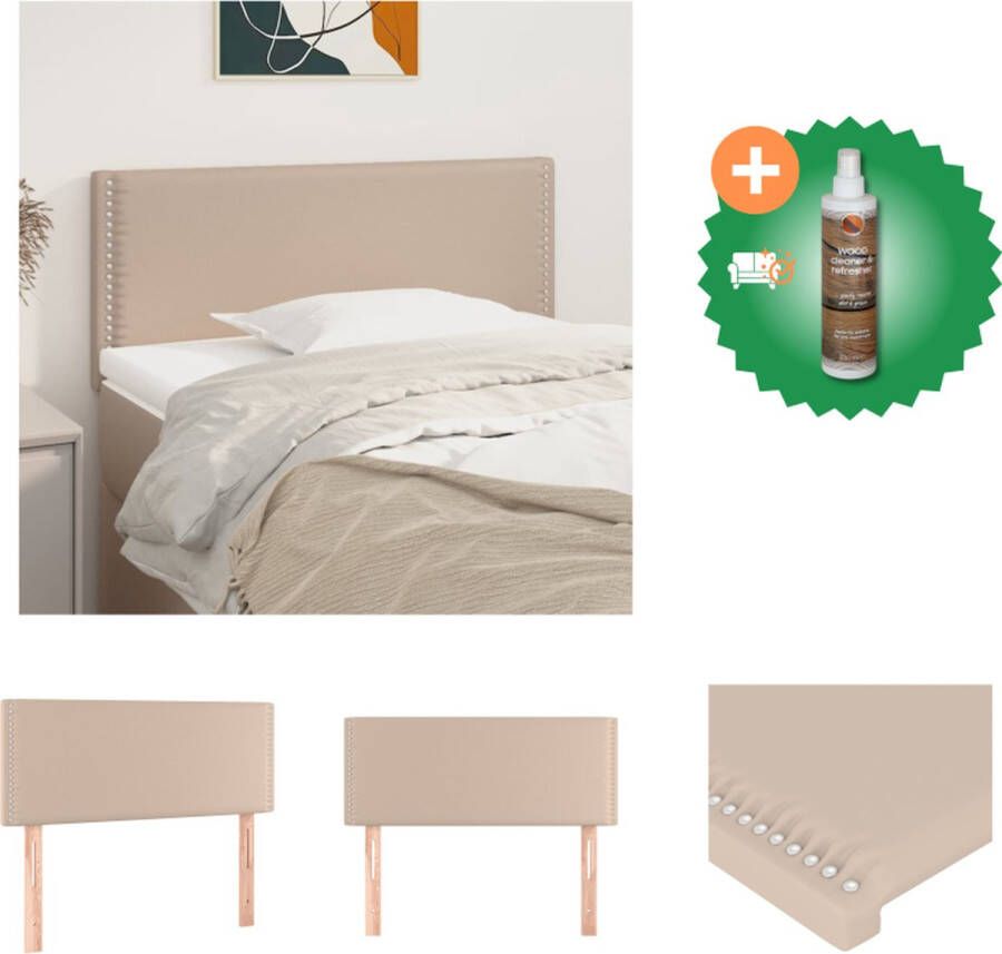 VidaXL Hoofdbord Classic Kunstleer Verstelbare Hoogte Cappuccino 100x5x78 88 cm Bedonderdeel Inclusief Houtreiniger en verfrisser