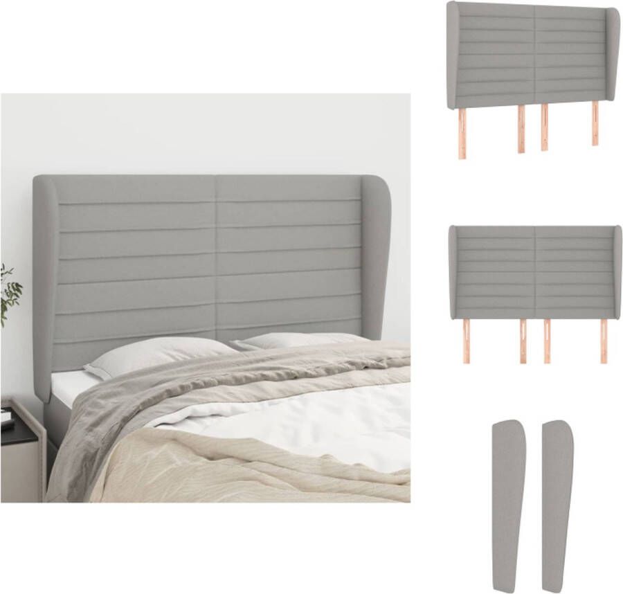 VidaXL Hoofdbord Classic Lichte grijze stof Verstelbare hoogte Duurzaam materiaal Stevige poten Bedonderdeel - Foto 3