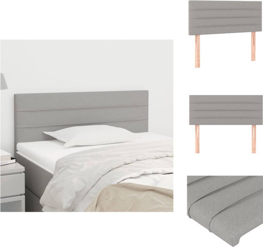 The Living Store Hoofdbord Klassiek Stof Verstelbare Hoogte Lichtgrijs 80x33.5x78cm Hoofd Bord Beddecoratie Hoofdkussen Stoffen Hoofdbord Grijs Hoofdbord - Foto 3