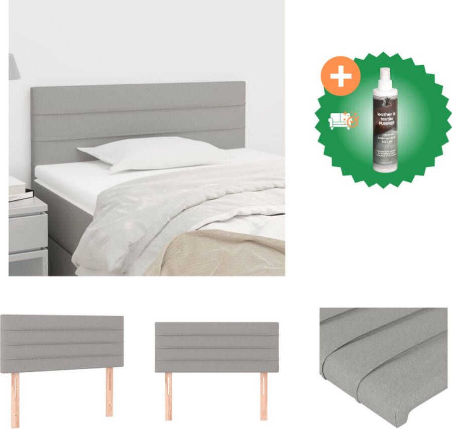 VidaXL Hoofdbord Klassiek Stof Verstelbare Hoogte Lichtgrijs 80x33.5x78cm Bedonderdeel Inclusief Reiniger