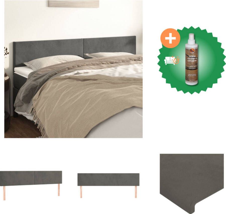 VidaXL Hoofdbord Classic Meubels 200 x 5 x 78 88 cm Donkergrijs Bedonderdeel Inclusief Houtreiniger en verfrisser