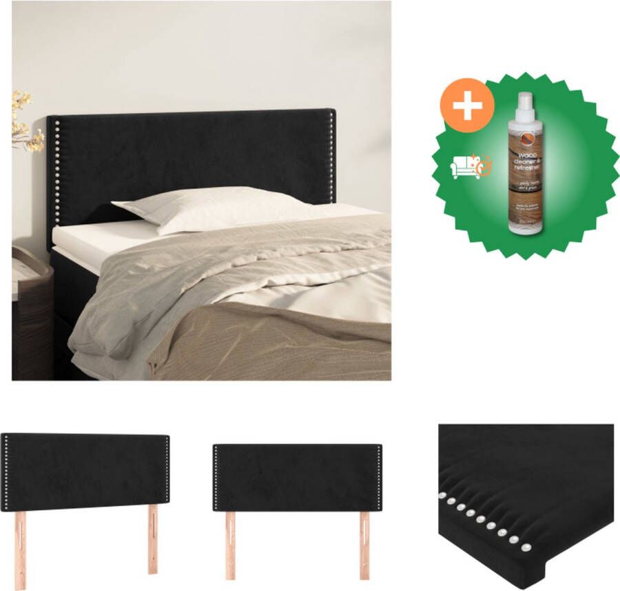 VidaXL Hoofdbord Classic s Bedaccessoire 100 x 5 x 78 88 cm Zwart Bedonderdeel Inclusief Houtreiniger en verfrisser - Foto 2
