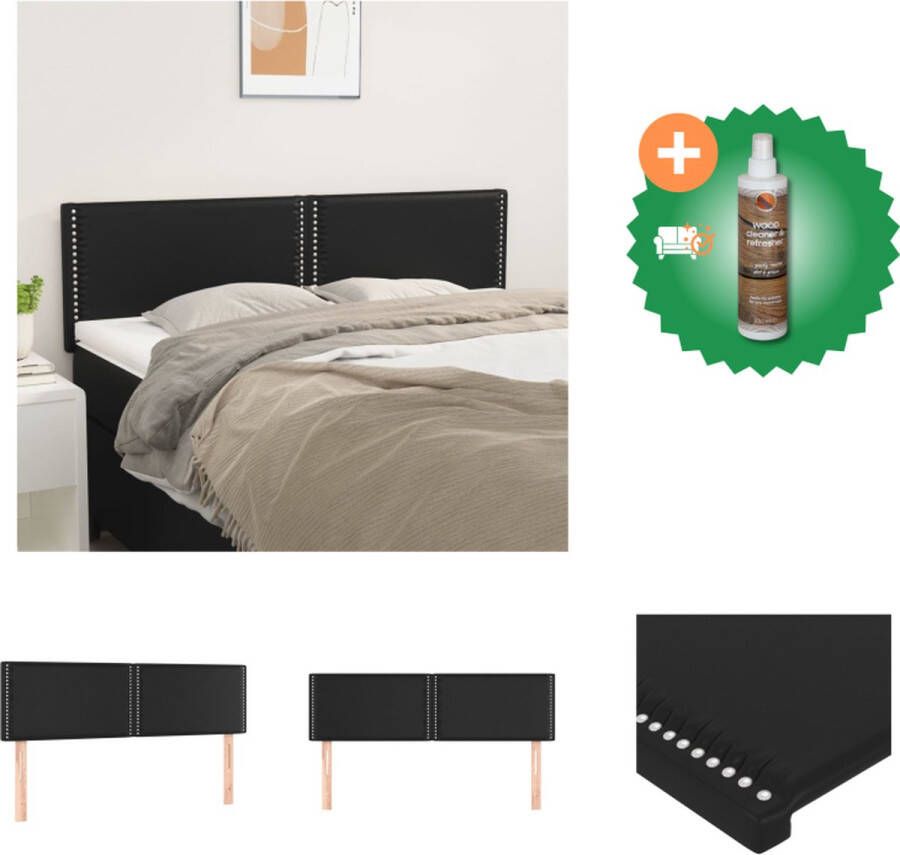 VidaXL Hoofdbord Classic Zwart 144 x 5 x 78 88 cm Duurzaam kunstleer Verstelbare hoogte Stevige poten Comfortabele ondersteuning Bedonderdeel Inclusief Houtreiniger en verfrisser