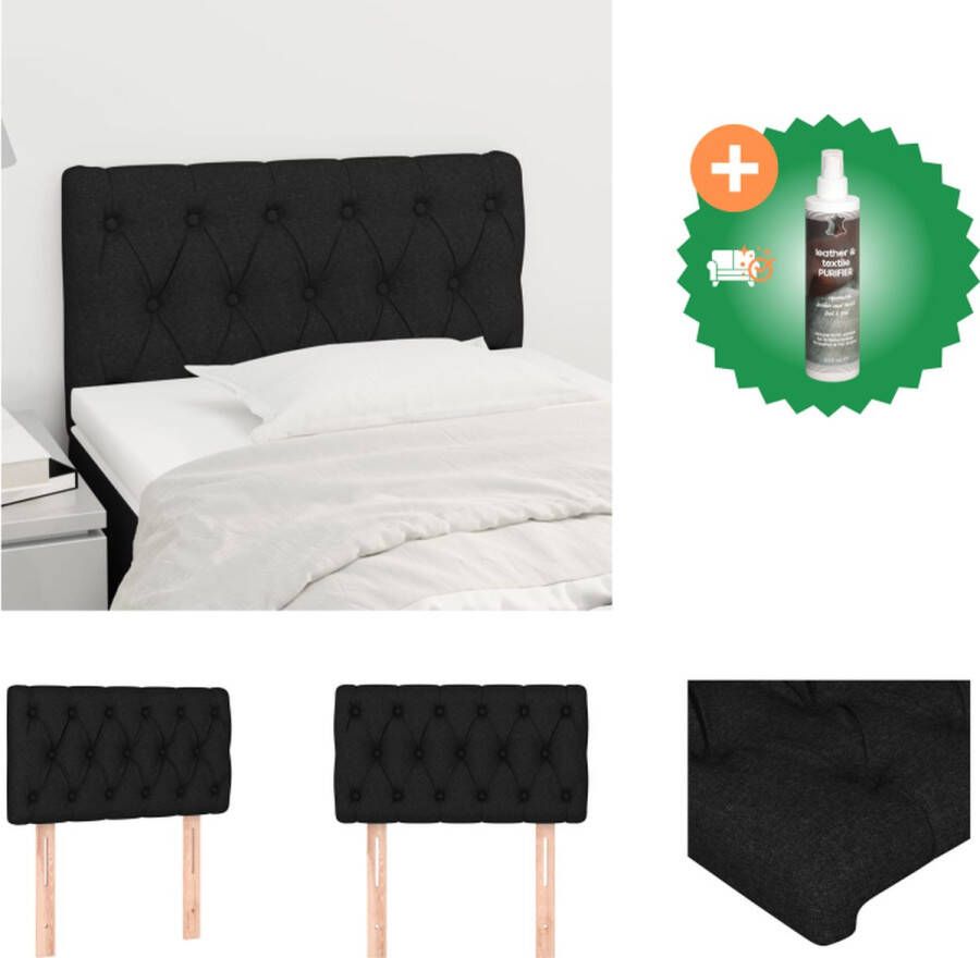 VidaXL Hoofdbord Classic Zwart 80 x 7 x 78 88 cm Duurzaam Verstelbaar Bedonderdeel Inclusief Reiniger