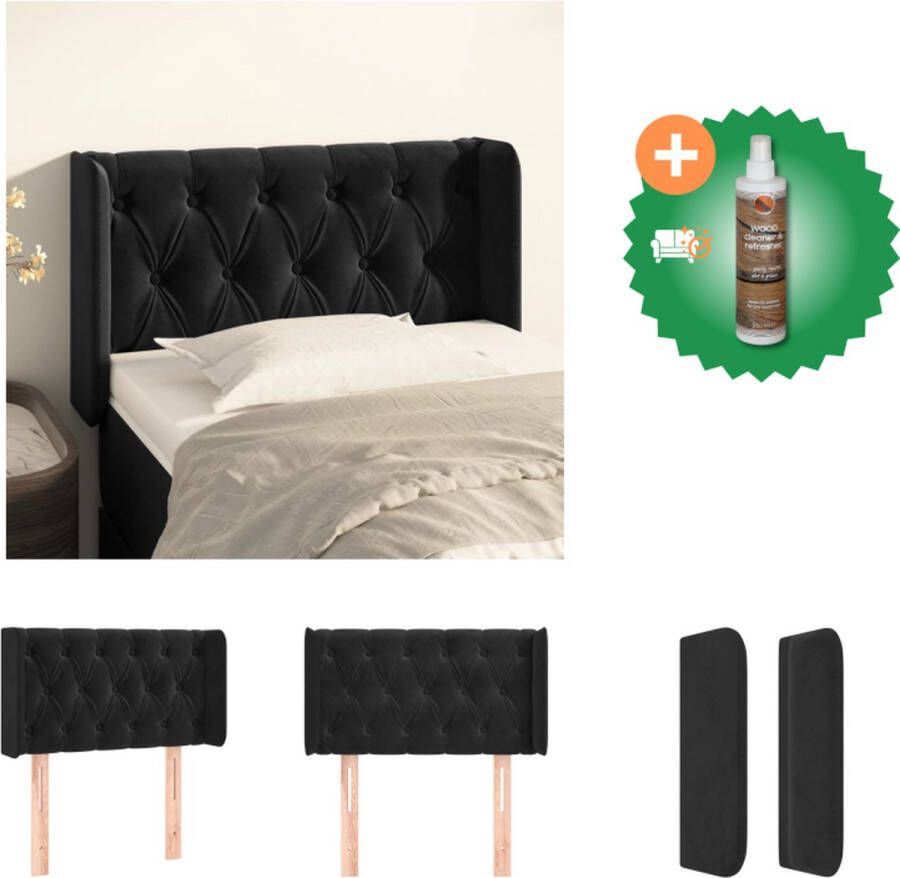 VidaXL Hoofdbord Comfort Hoofd voetborden 83 x 16 x 78 88 cm Zacht fluweel Bedonderdeel Inclusief Houtreiniger en verfrisser - Foto 2