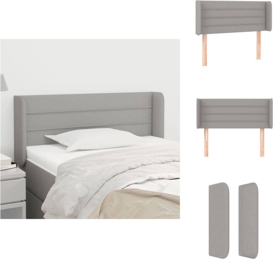 VidaXL Volledig gestoffeerd hoofdbord 103 x 16 x 78 88 cm lichtgrijs stof verstelbare hoogte Bedonderdeel - Foto 2