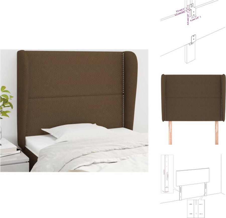 VidaXL Hoofdbord Donkerbruin 83 x 23 x 118 128 cm Duurzaam materiaal Bedonderdeel