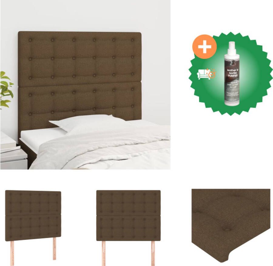VidaXL Hoofdbord donkerbruin 90 x 5 x 118 128 cm verstelbare hoogte Bedonderdeel Inclusief Reiniger