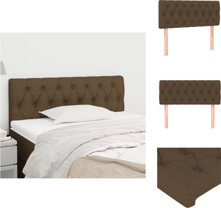 VidaXL Hoofdbord Hoofdborden Hoofdeinde Houten Hoofdbord 90x7x78 88 cm stof donkerbruin