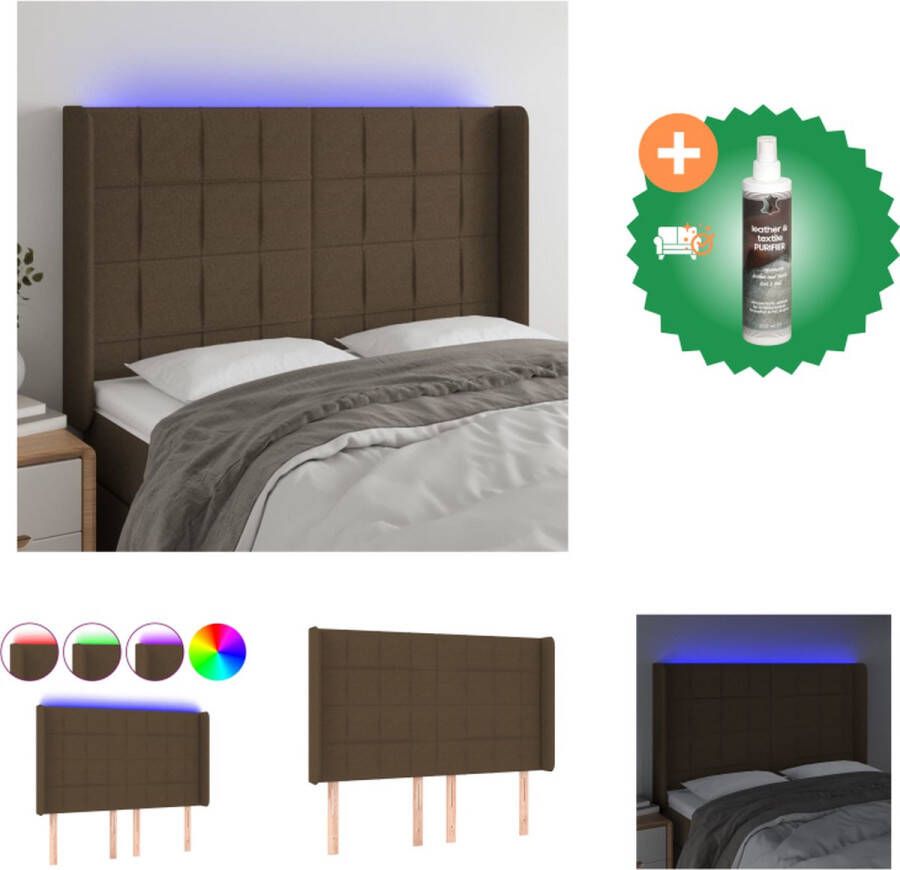 VidaXL Hoofdbord Duurzaam LED-verlichting Verstelbaar Comfortabele ondersteuning Snijdbare LED-strip Bedonderdeel Inclusief Reiniger - Foto 2