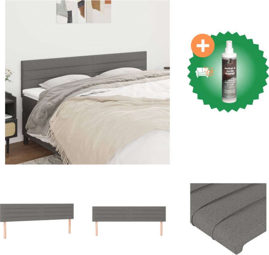 VidaXL Hoofdeind Hoofdbord Donkergrijs 90x5x118 128 cm Ademend en duurzaam Verstelbare hoogte Stevige poten Bedonderdeel Inclusief Reiniger - Foto 2
