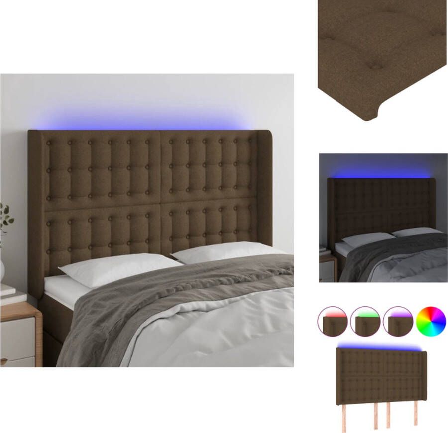 VidaXL Hoofdbord Duurzaam LED-verlichting Verstelbaar Comfortabele ondersteuning Snijdbare LED-strip Bedonderdeel