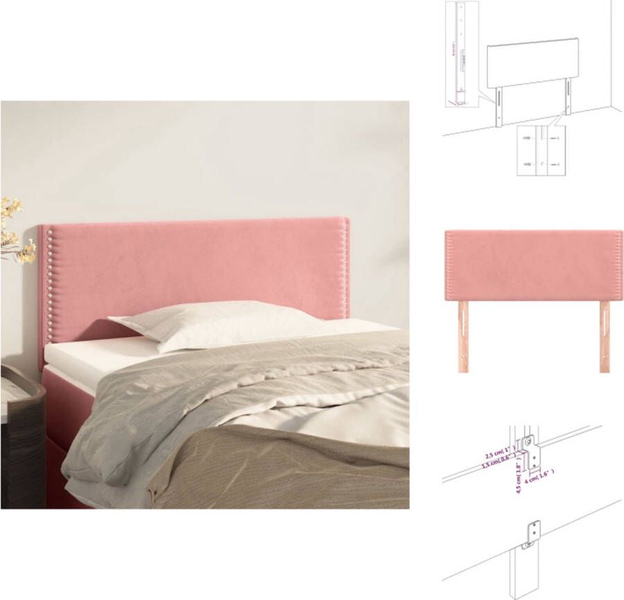 VidaXL Hoofdbord Elegant Bedonderdeel 90x5x78 88 cm Roze Bedonderdeel