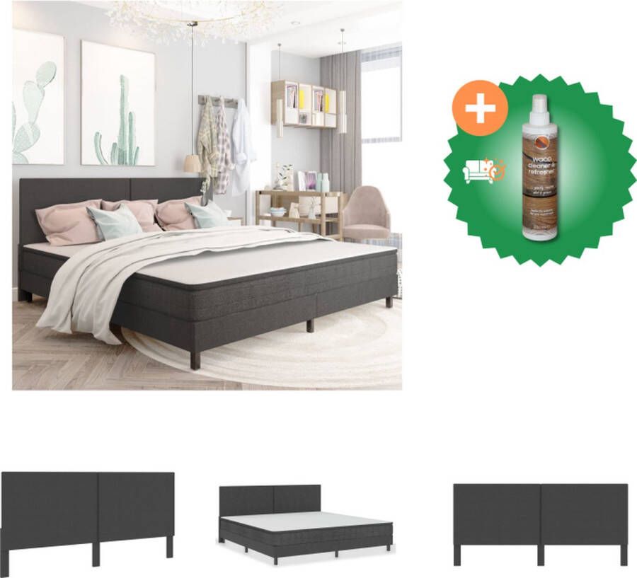 VidaXL Hoofdbord Elegant Charme Materiaal- Stof en MDF Afmetingen- 201x116x3.8 cm Geschikt voor 200x200 cm bedframe Bedonderdeel Inclusief Houtreiniger en verfrisser - Foto 2