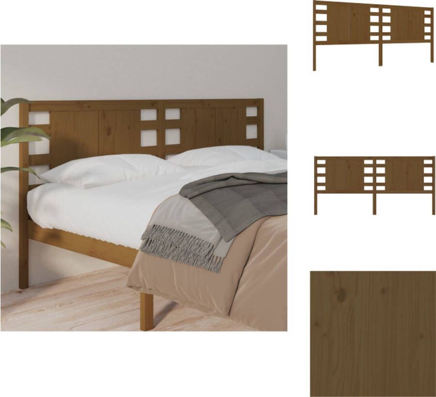 VidaXL Houten Hoofdbord Rustieke Charme Slaapkamermeubel 126 x 4 x 100 cm Massief grenenhout Bedonderdeel - Foto 7