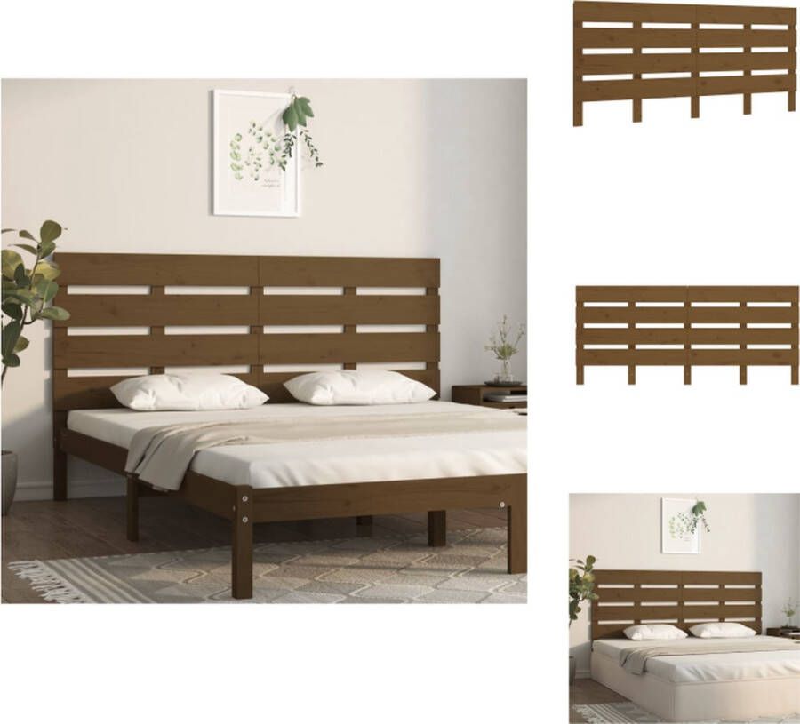 VidaXL Hoofdbord Grenenhout 120x80 cm Trendy design Gelat houten ontwerp Comfortabele ondersteuning Bedonderdeel