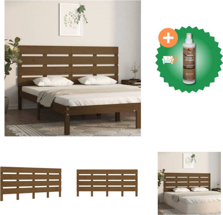 VidaXL Hoofdbord Grenenhout 120x80 cm Trendy design Gelat houten ontwerp Comfortabele ondersteuning Bedonderdeel Inclusief Houtreiniger en verfrisser