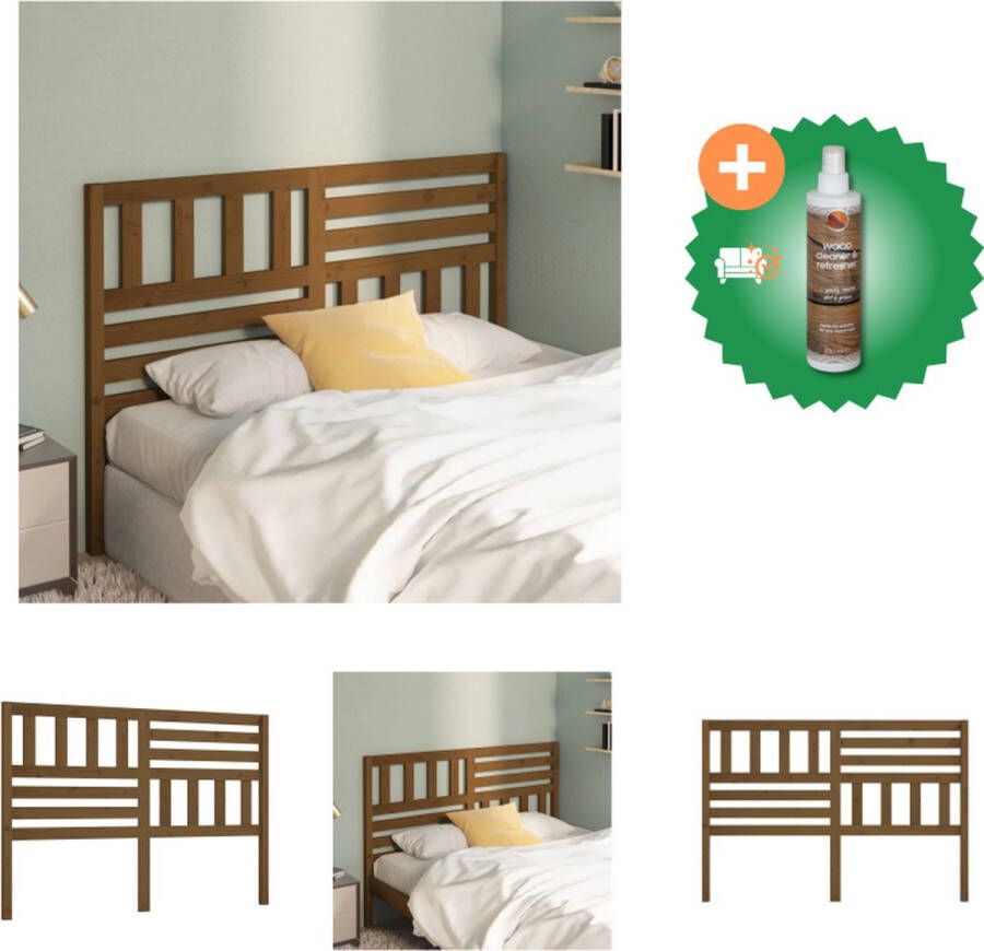 VidaXL Hoofdbord Grenenhout 156 x 4 x 100 cm Klassiek rustic Montage vereist Bedonderdeel Inclusief Houtreiniger en verfrisser - Foto 1