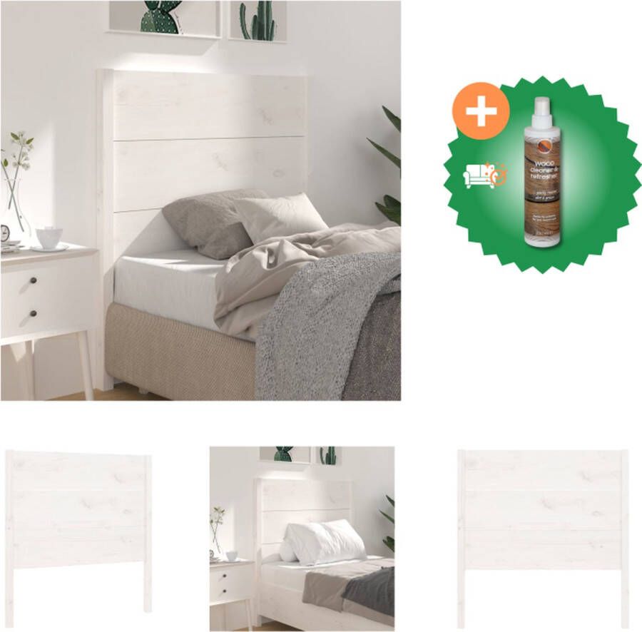 VidaXL Hoofdbord Grenenhout 96 x 4 x 100 cm Rustiek design Bedonderdeel Inclusief Houtreiniger en verfrisser