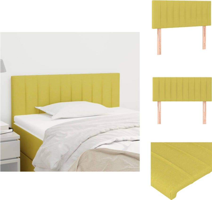 VidaXL Hoofdbord Groen 100 x 5 x 78 88 cm Stijlvol ontwerp Duurzaam materiaal Stevige poten Verstelbare hoogte Bedonderdeel