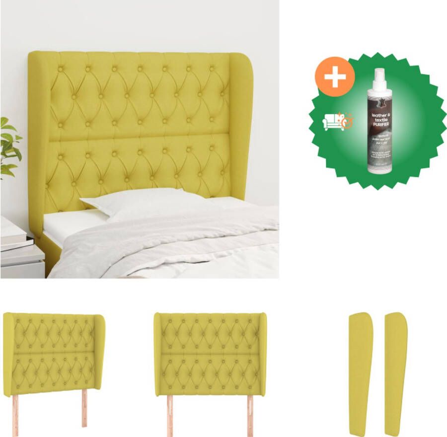 VidaXL Hoofdbord Groen 103 x 23 x 118 128 cm Duurzaam materiaal Bedonderdeel Inclusief Reiniger