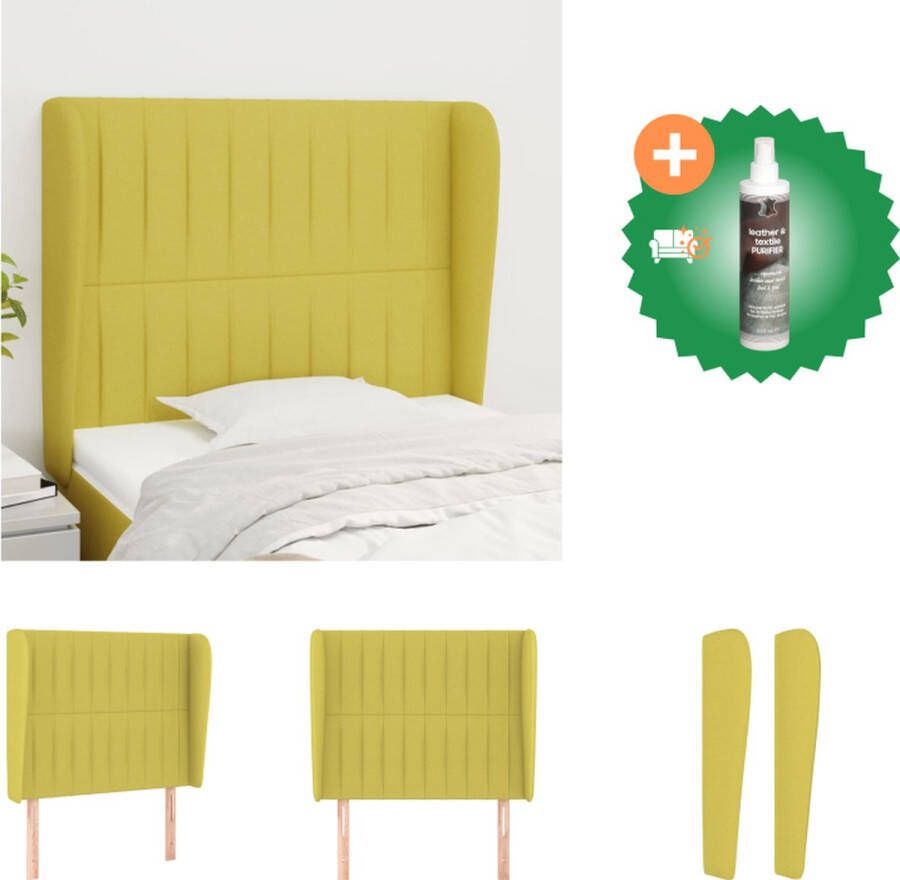 VidaXL Hoofdbord Groen 103 x 23 x 118 128 cm Duurzaam materiaal Verstelbare hoogte Stevige poten Bedonderdeel Inclusief Reiniger