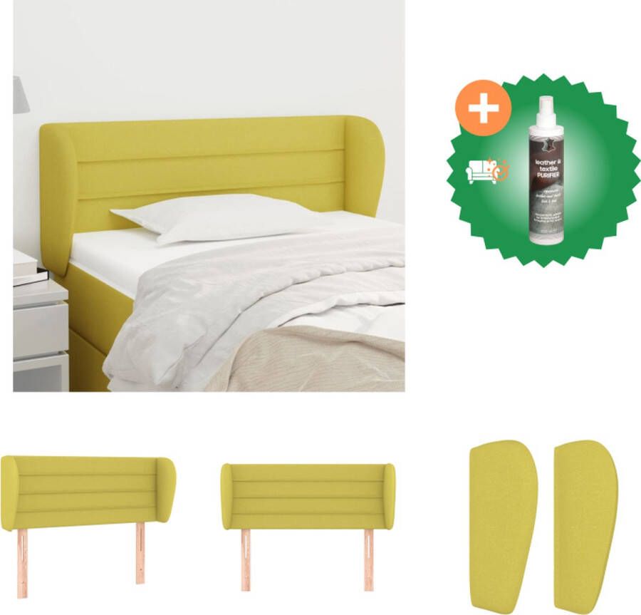 VidaXL Hoofdbord Groen 103 x 23 x 78 88 cm Trendy ontwerp duurzaam materiaal Bedonderdeel Inclusief Reiniger