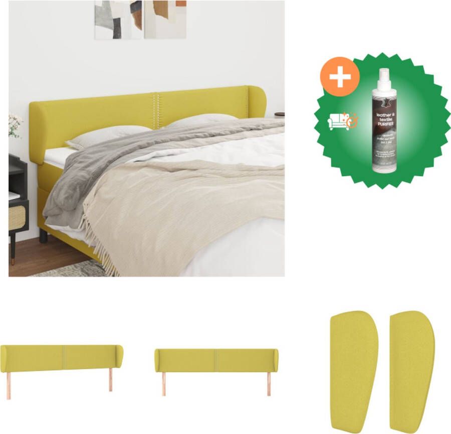 VidaXL Hoofdbord Groen 203 x 23 x 78 88 cm Klassiek en comfortabel Verstelbare hoogte Stevige poten Bedonderdeel Inclusief Reiniger