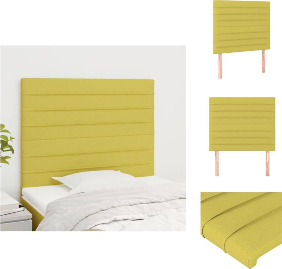 VidaXL Hoofdbord Groen 80 x 5 x 118 128 cm Duurzaam stof Verstelbare hoogte Stevige poten Bedonderdeel