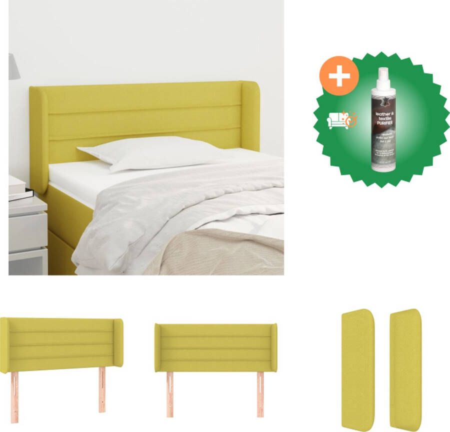 VidaXL Hoofdbord Groen 83 x 16 x 78 88 cm Duurzaam materiaal Stevige houten poten Verstelbare hoogte Comfortabele ondersteuning Bedonderdeel Inclusief Reiniger