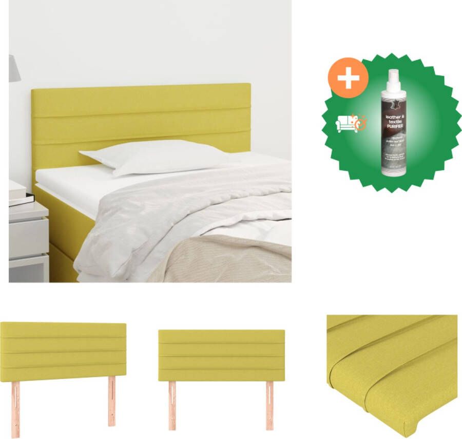 VidaXL Hoofdbord Groen 90x5x78 88 cm Duurzaam materiaal stevige poten verstelbare hoogte Bedonderdeel Inclusief Reiniger