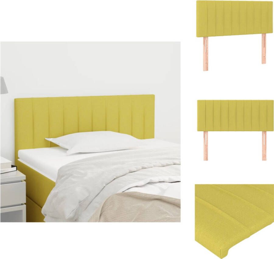 VidaXL Hoofdbord Groen 90x5x78 88 cm Stof larikshout Verstelbare hoogte Bedonderdeel