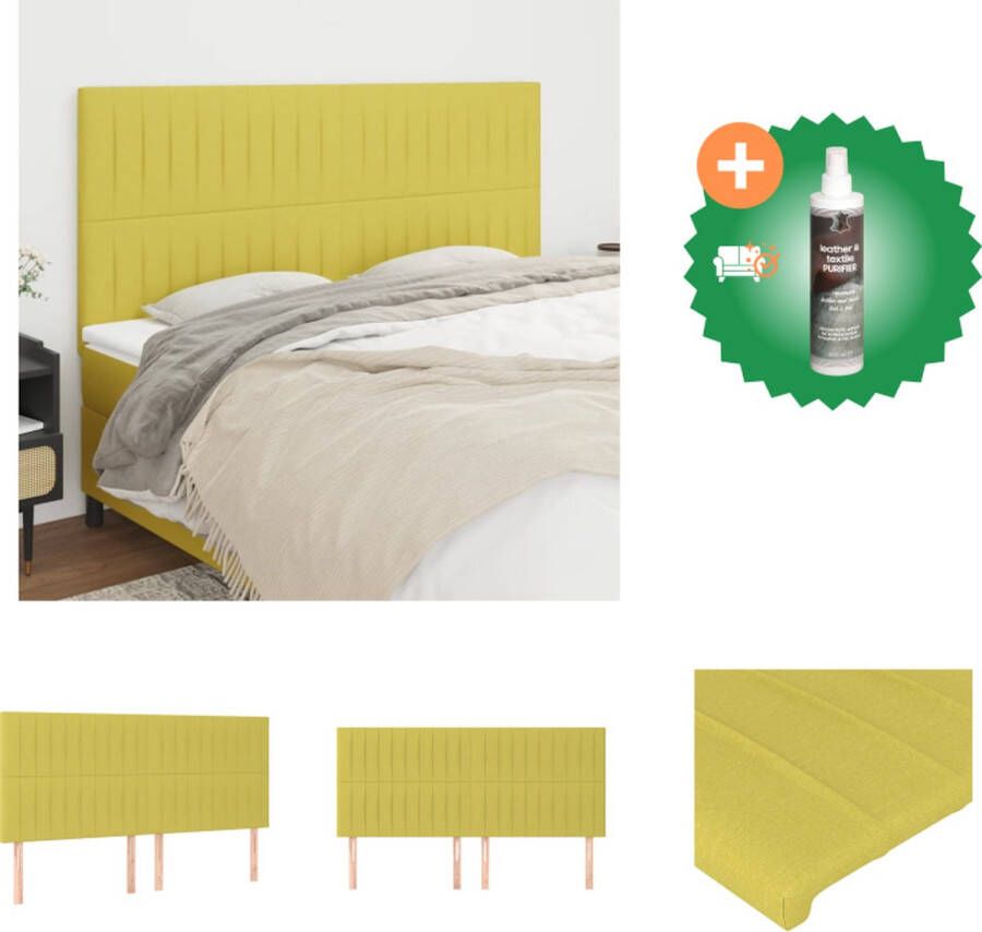 VidaXL Hoofdbord Groen Klassiek Bedaccessoires 200 x 5 x 118 128 cm Ademend en duurzaam Bedonderdeel Inclusief Reiniger