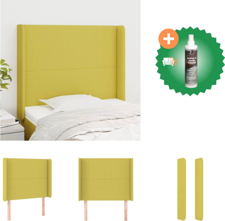 VidaXL Hoofdbord Groen Stof Verstelbare Hoogte Comfortabele Ondersteuning Bedonderdeel Inclusief Reiniger