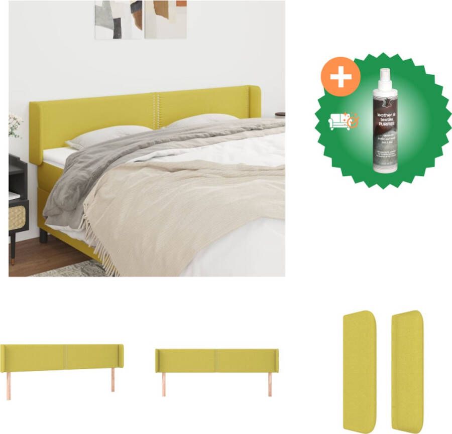 VidaXL Hoofdbord Groene Stof 183x16x78 88 cm Duurzaam Verstelbaar Comfortabel Bedonderdeel Inclusief Reiniger