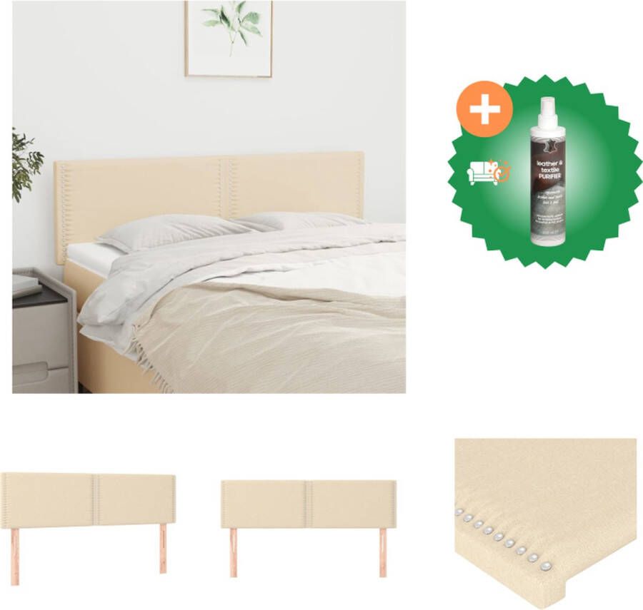 VidaXL Hoofdbord Bedhoofdeind Verstelbare Hoogte Crème 144 x 5 x 78 88 cm Duurzaam Materiaal Bedonderdeel Inclusief Reiniger