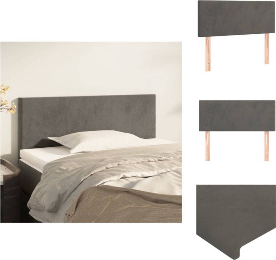 VidaXL Hoofdbord Hoofdborden Hoofdeinde Houten Hoofdbord 80x5x78 88 cm fluweel donkergrijs
